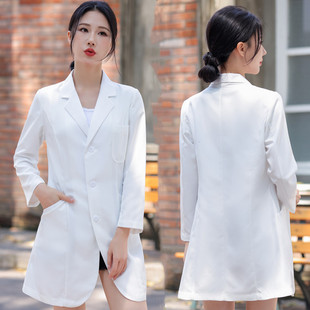 韩版美容院美容师白大褂高端皮肤管理师纹绣师工作服薄款短袖中袖