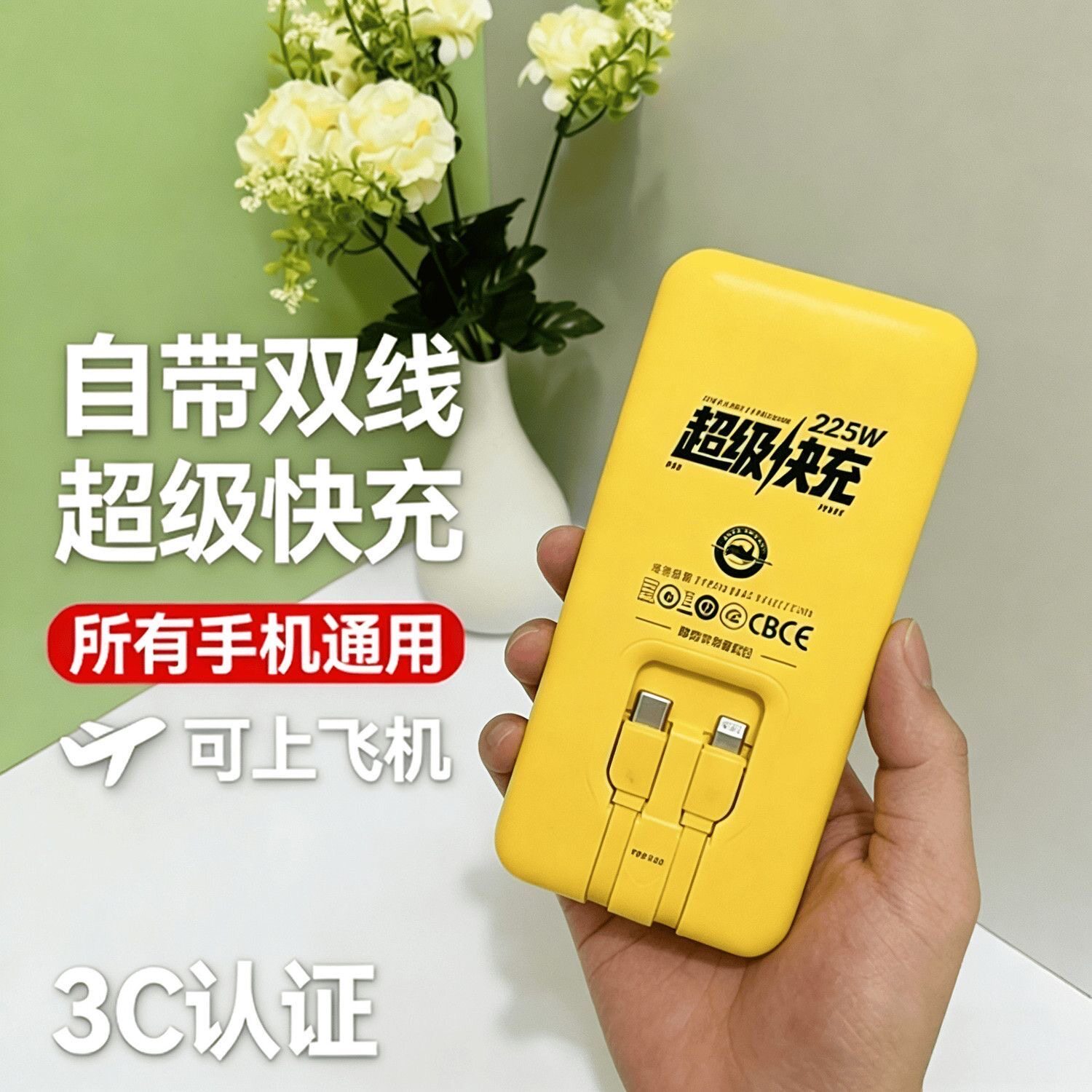 薄新美团超级快充22.5w充电宝3C可上飞机 免扫码家用充电底座套装图片