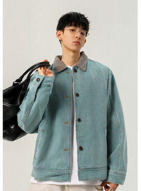 MPstudios原创男装whichone吕小虎美式复古水洗夹克短款宽松外套