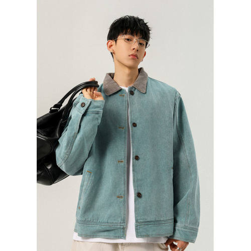 MPstudios原创男装whichone吕小虎美式复古水洗夹克短款宽松外套