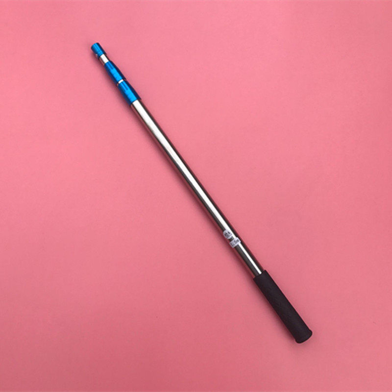 1.5米3m5m6m不锈钢蓝套自由伸缩竿铆钉加固定位螺口杆头8mm杆子