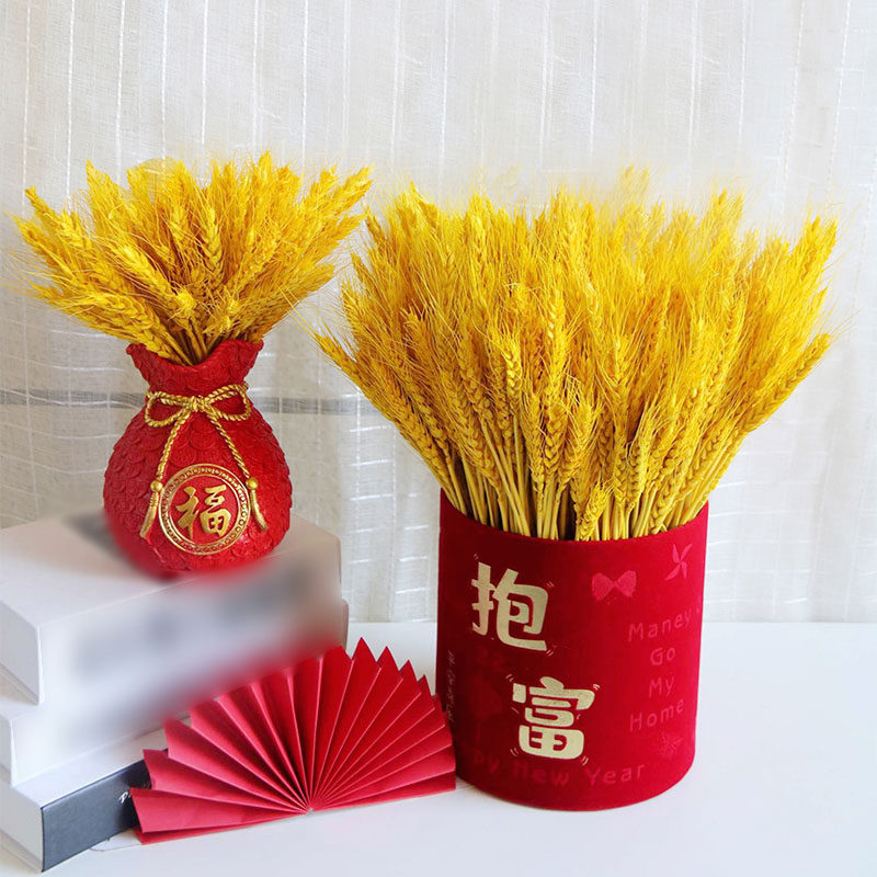 新年香彩天然黄金麦穗干花花束客厅摆设开业大麦花篮田园装饰轻奢