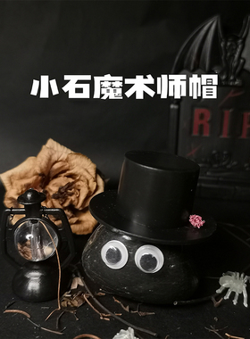 神秘的小石魔法师！宠物石头用品小石魔术师帽小礼帽塑料万圣节