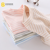 儿童打底衫 秋冬半高领宝宝长袖 T恤小童纯棉男童女童保暖条纹上衣