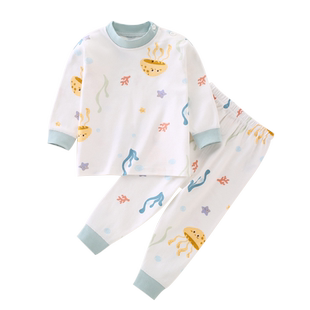 宝宝秋衣秋裤男童春秋纯棉保暖儿童内衣套装婴儿打底全棉女童睡衣