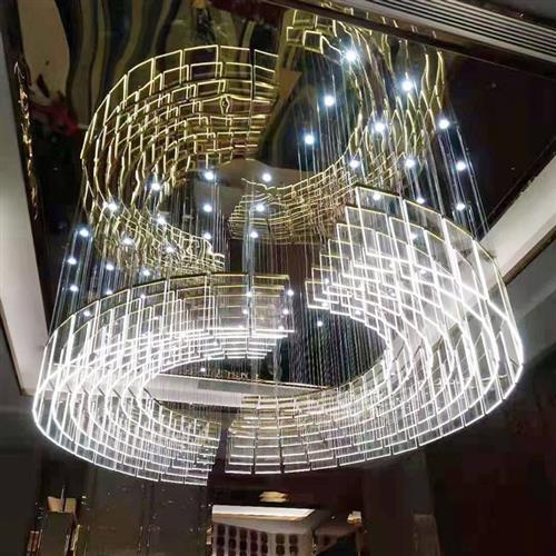 售楼部酒店会所大堂客厅亚克力工程吊灯北欧后现代简约创意餐厅灯