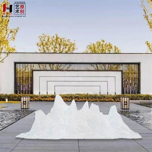 厂家直销现代商业广场大型玻璃钢雕塑创意山水园林假山雕塑摆件
