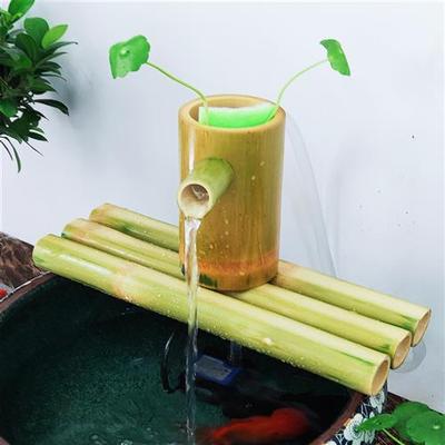 H款简约竹子流水过滤制氧器鱼缸摆件养鱼水循环石槽鱼缸装饰宝粒
