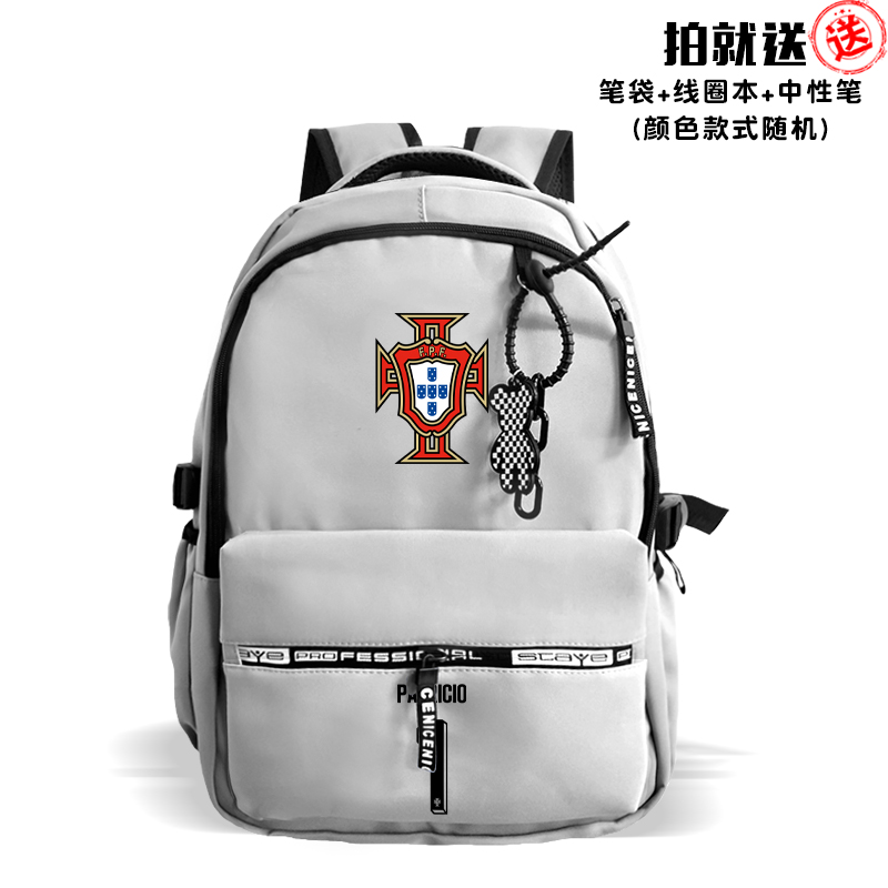 热销2024欧洲杯葡萄牙队C罗足球迷双肩揹包电脑包防水运动学生书