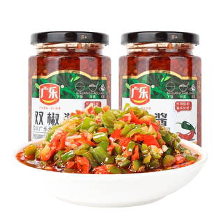 广乐双椒酱蒜蓉辣椒酱下饭菜超辣烧椒酱彩椒酱剁椒酱拌饭酱拌面酱
