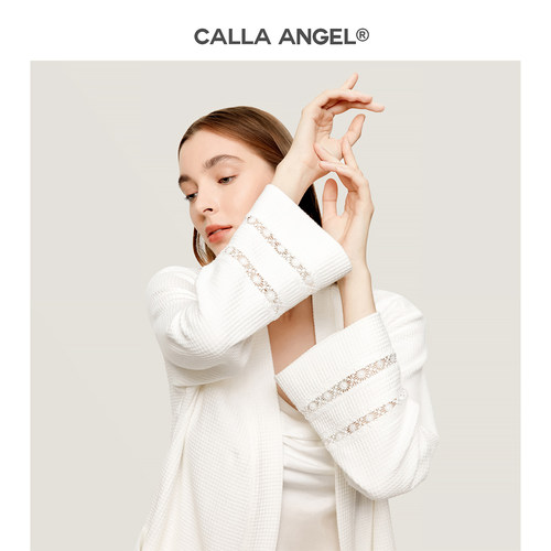 CallaAngel纯棉薄款蕾丝睡袍浴袍