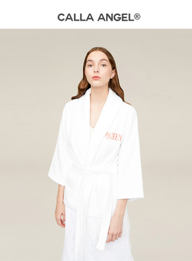 CallaAngel浴袍女纯棉加厚吸水毛巾料情侣睡袍男加长秋冬柔软浴衣