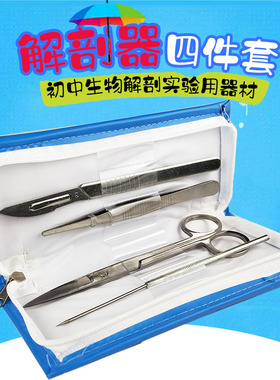 初中生物解剖实验用器材 教学仪器 尖头圆头解剖刀直头弯头剪子镊子解剖针