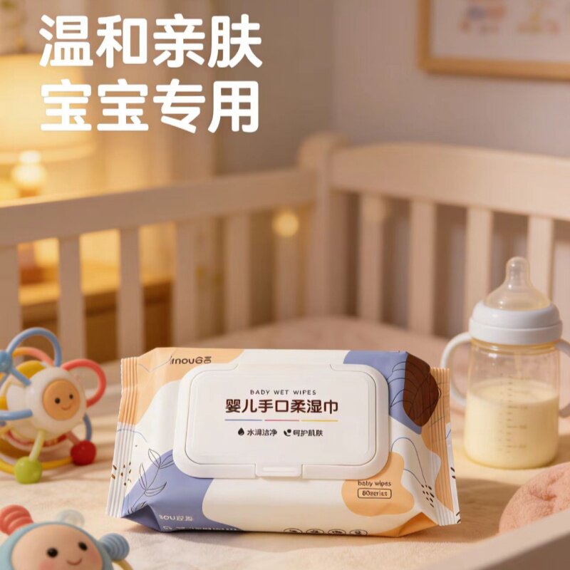 【今日热销】湿巾婴儿家用儿童新生手口专用湿巾纸擦脸带盖湿巾