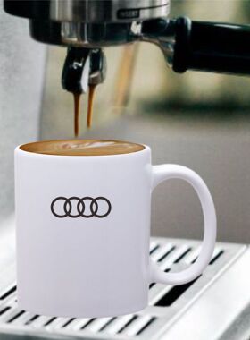 奥迪马克杯白色定制高颜值家用咖啡杯简约商用牛奶杯ins风北欧杯