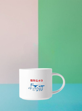 猫印三陶瓷马克杯白色卡通水杯情侣款女生可爱咖啡杯家用高颜值杯