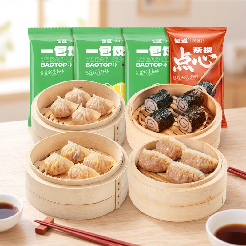 【主播力荐】包道鲜肉玉米蒸饺干蒸烧麦早餐包子广式面点速冻饺子