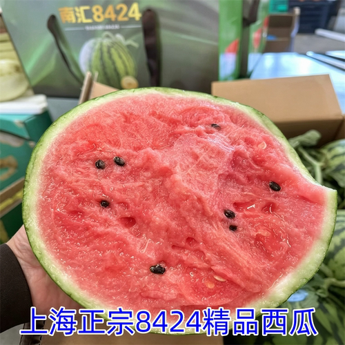 上海现摘新鲜8424西瓜黑籽脆甜