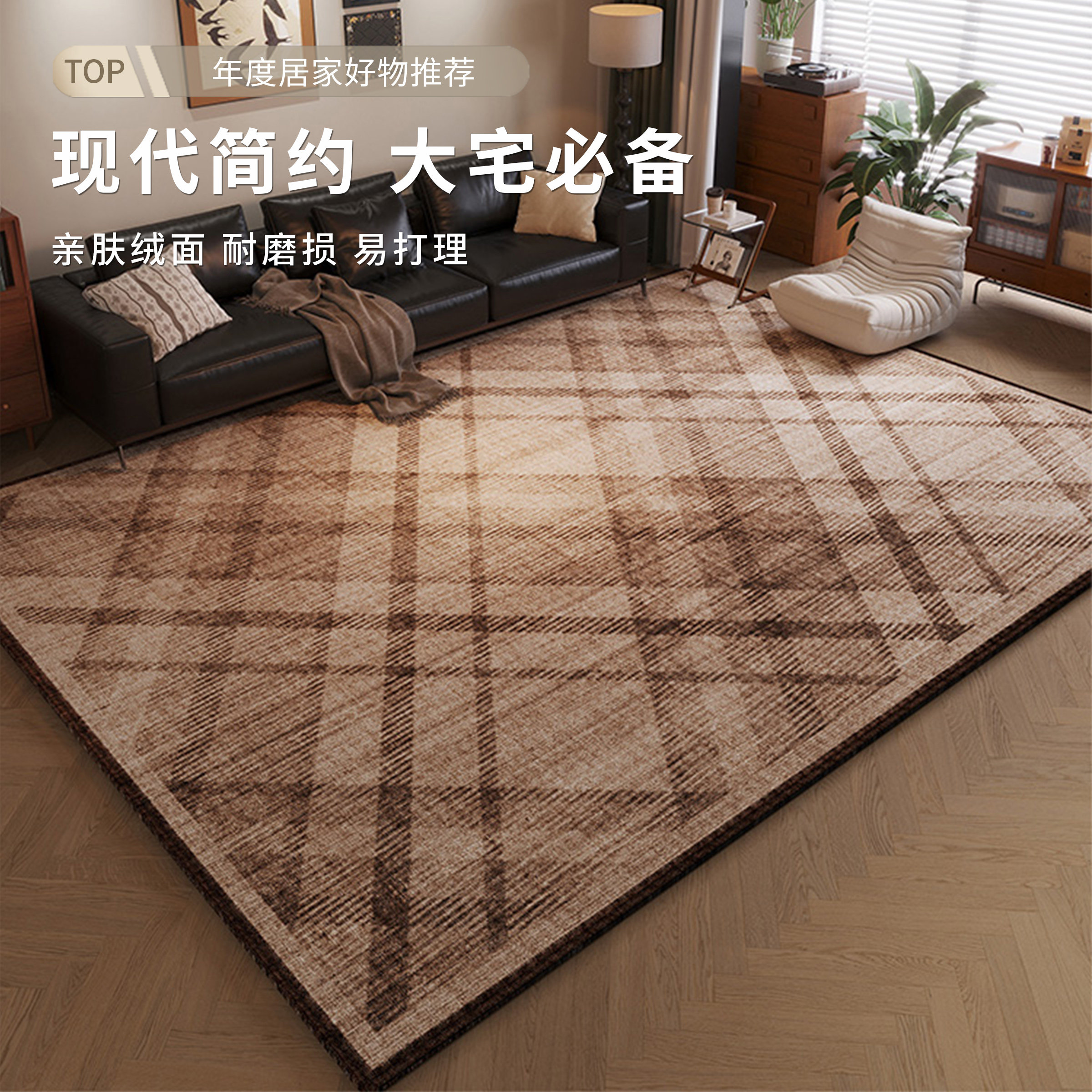 家用复古2025新款地毯客厅中古风沙发茶几毯卧室大面积防水地垫