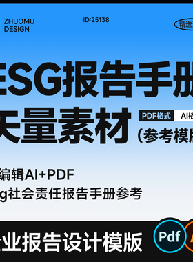 esg手册 ESG社会责任报告手册 企业报告画册设计参考模版矢量素材