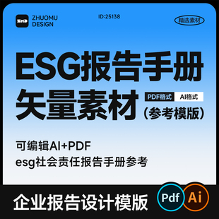 esg手册 ESG社会责任报告手册 企业报告画册设计参考模版矢量素材