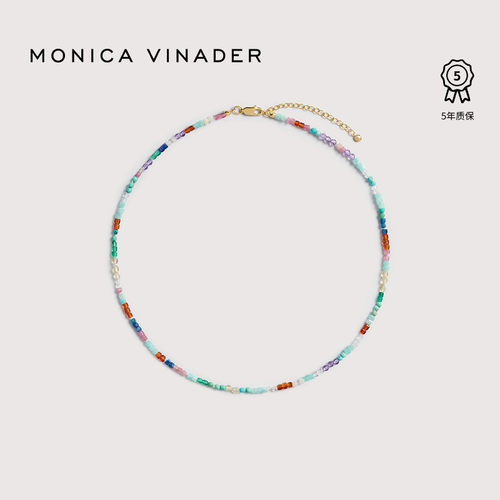 [新品]Monica Vinader莫妮卡自由幻彩项链mini版彩色轻奢锁骨链夏