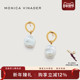 Monica Vinader莫妮卡耳环Nura珍珠坠耳环银镀金耳环新款 气质耳饰