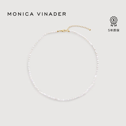 Monica Vinader莫妮卡Capri珍珠纽扣项链气质锁骨链女优雅新款