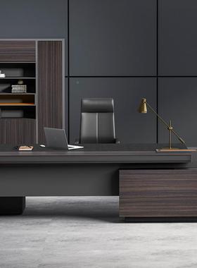 现代黑色级时尚位MEKIA-15老板办公桌高感体单人电脑桌一办公家具