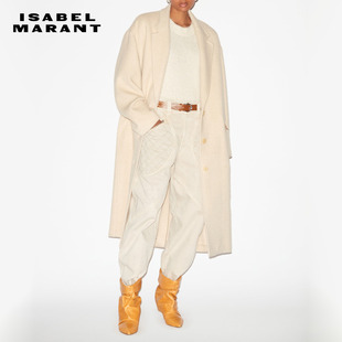 ISABEL EFEZIA纯色羊毛单排扣翻领口袋大衣女 MARANT
