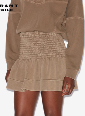 MARANT ETOILE2025 PACIFICA纯色平纹针织褶皱俏皮短裙女