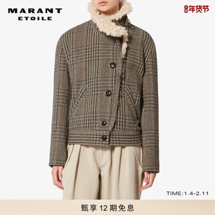 MARANT ETOILE2026早春新款Fadia 威尔士亲王羊毛短大衣