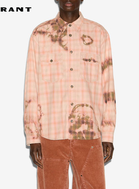 MARANT2025秋冬新款SULI扎染格纹衬衫