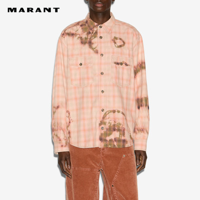 MARANT2025秋冬新款SULI扎染格纹衬衫