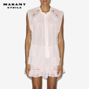 浪漫蕾丝拼接棉纱上衣女 GRESIA法式 MARANT ETOILE