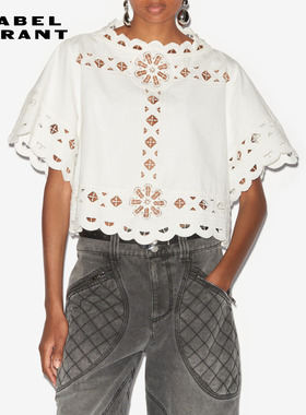 ISABEL MARANT PARISSA法式复古立领镂空衬衫女