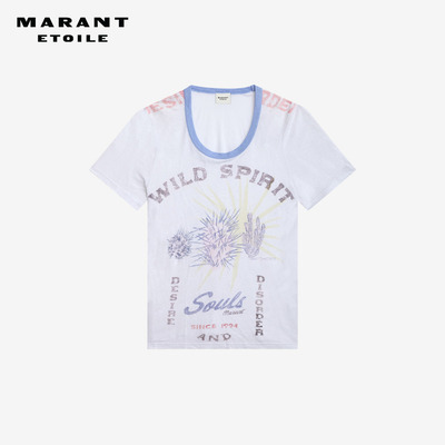MARANT ETOILE2025 KILIANN设计感字母圆领撞色短袖女