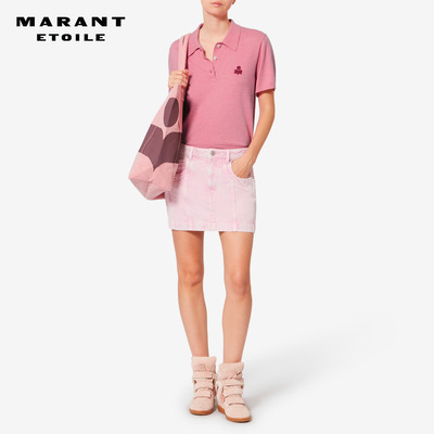 MARANT ETOILE2026春夏新款ALTHEA 棉和羊毛针织 Polo衫带徽标