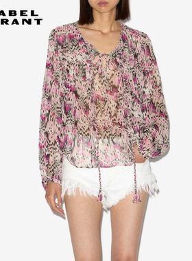 ISABEL MARANT2025 AMETISSA法式复古印花长袖衬衫女