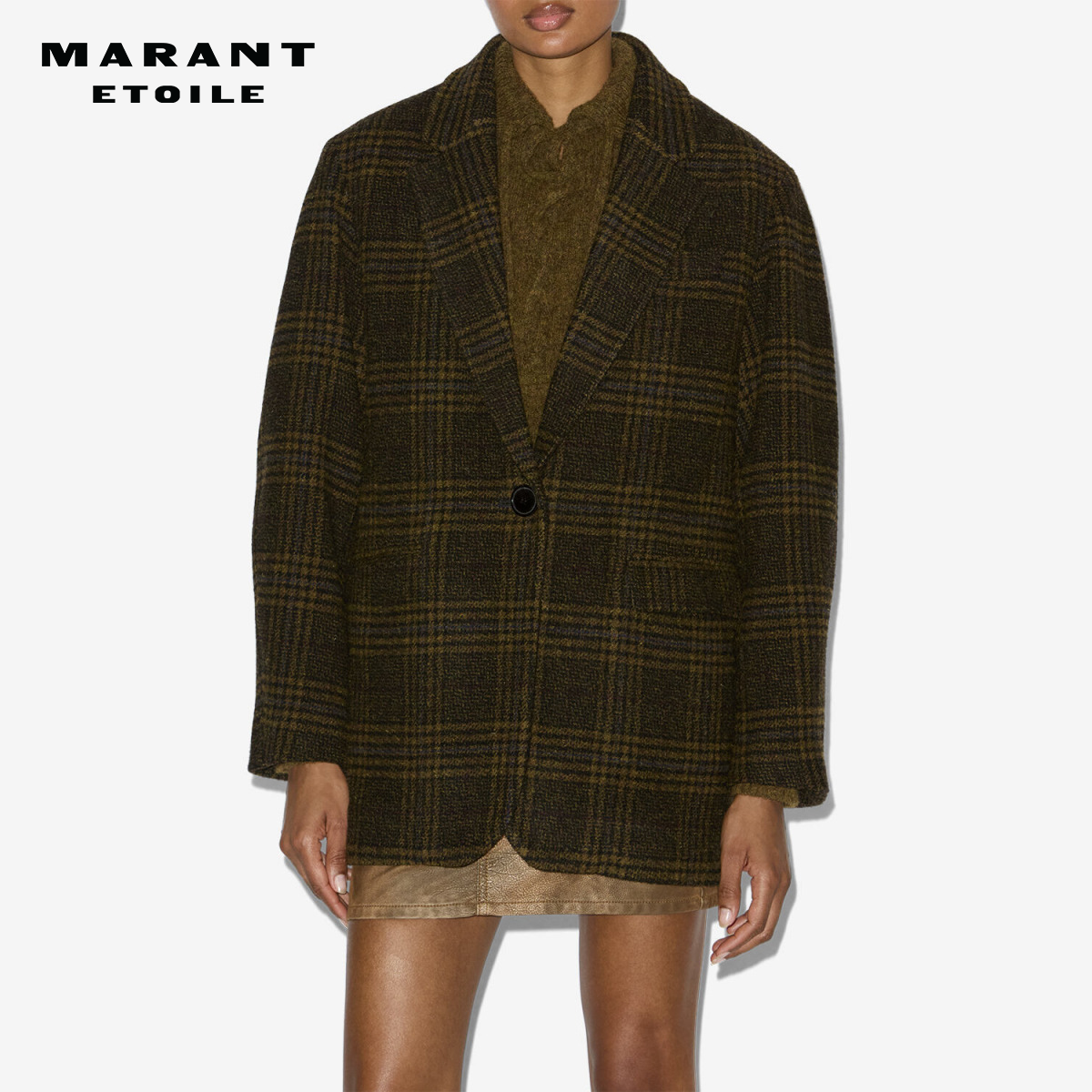 MARANT ETOILE2025早秋新款GESINA 格纹西装夹克女