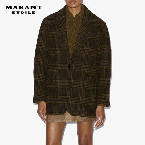 MARANT ETOILE2025早秋新款GESINA 格纹西装夹克女