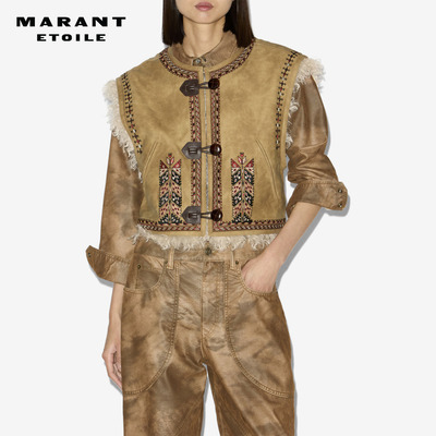 MARANT ETOILE2025早秋新款Clémencia无袖刺绣马甲女