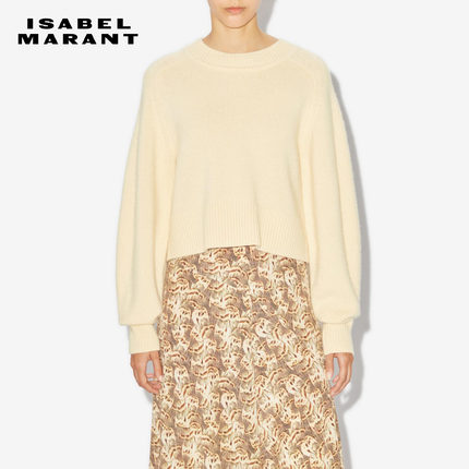 ISABEL MARANT 秋冬PULL LEANDRA优雅简约纯色女式针织套头衫米色