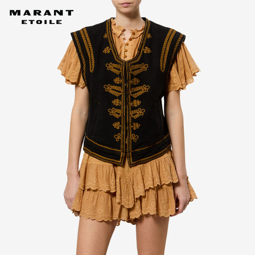 【26秋季新品】MARANT ETOILE EDMEE法式复古刺绣棉质马甲外套