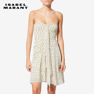 ISABEL MARANT2026春夏新款GEMMA 波点平纹针织短款连衣裙