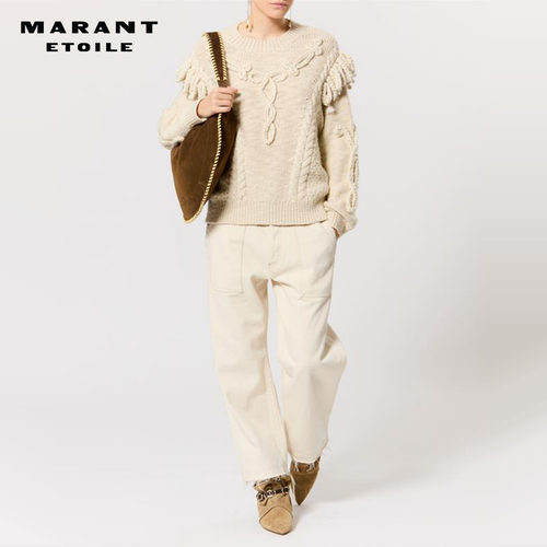 【26早秋新品】MARANT ETOILE ERMINA棉质斜纹直筒毛边长裤