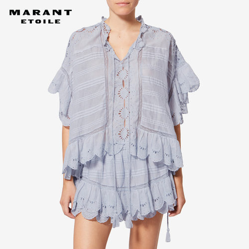 MARANT ETOILE PAYTON 棉质花卉蕾丝长袍式上衣