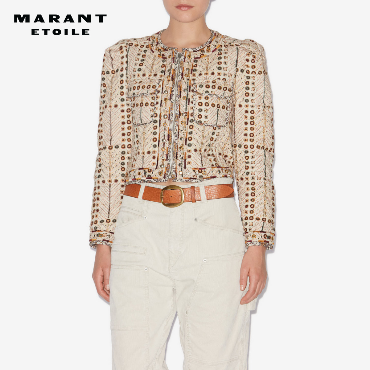 MARANT ETOILE2025 CHRISTY法式绗缝刺绣印花棉夹克女