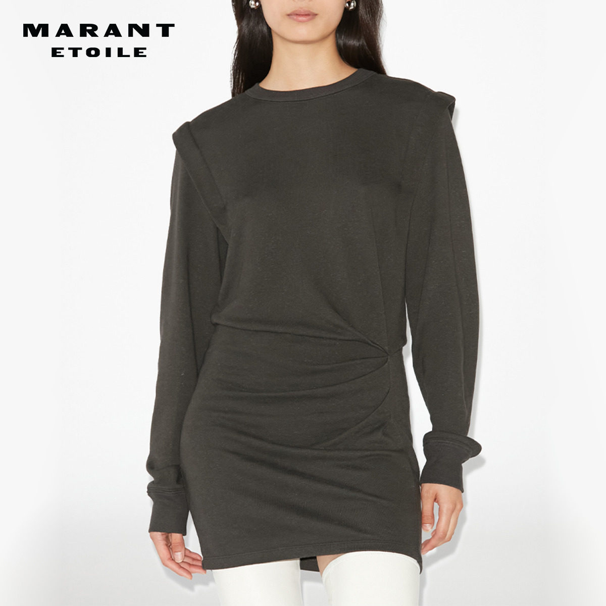 MARANT ETOILE MICHAELA法式针织连衣裙圆领长袖包臀女