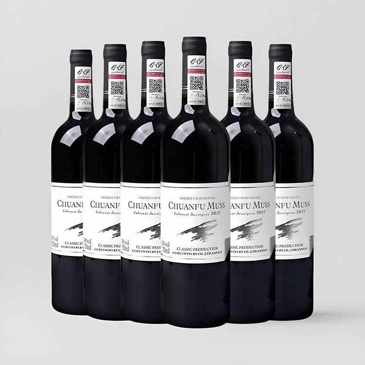 法国原汁进口高档红酒14度赤霞珠川富沐斯干红葡萄酒750ml6送礼